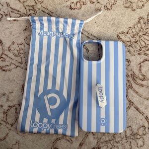 Loopy Blue and White Striped iPhone 13/14 case